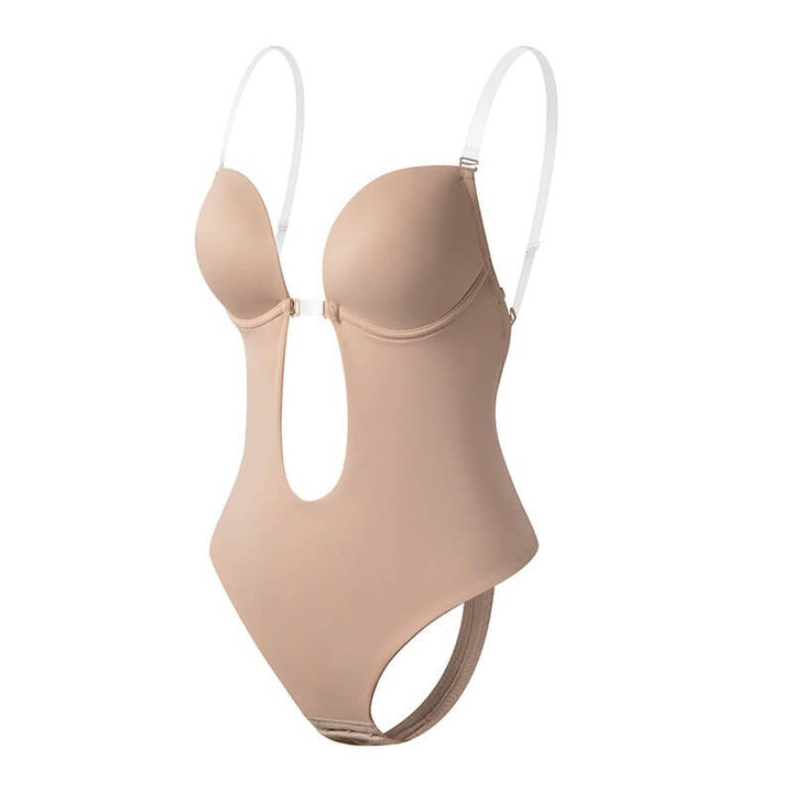 Invisible body shaper that sculpts and smoothes the figure, perfect for backless fashion.