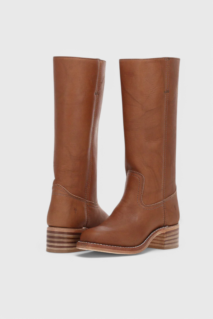 Women's black knee high boots with stylish stacked heel, perfect for fall fashion.