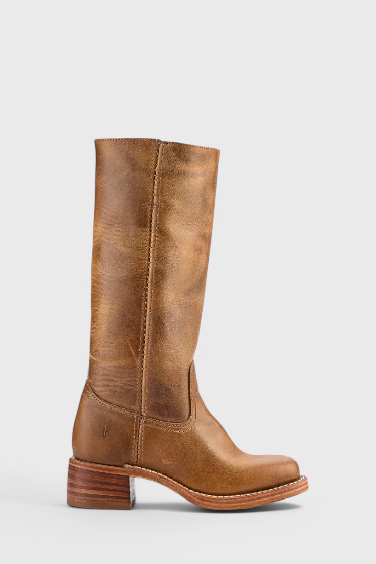 Versatile women's knee high boots with stacked heel, perfect for dressing up or down.