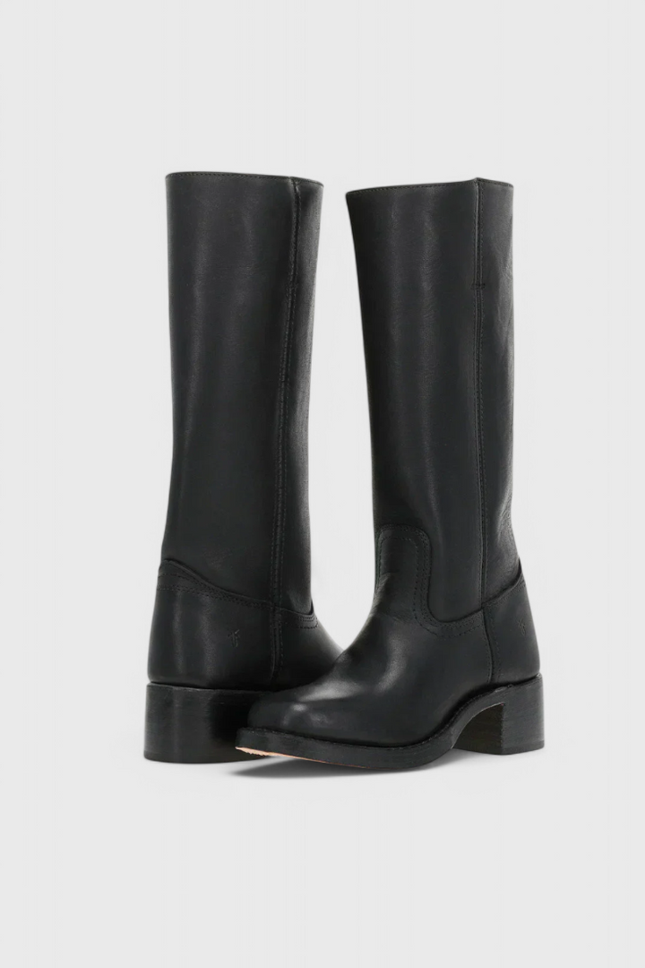 Cozy winter boots: women's knee high boots with a trendy stacked heel.
