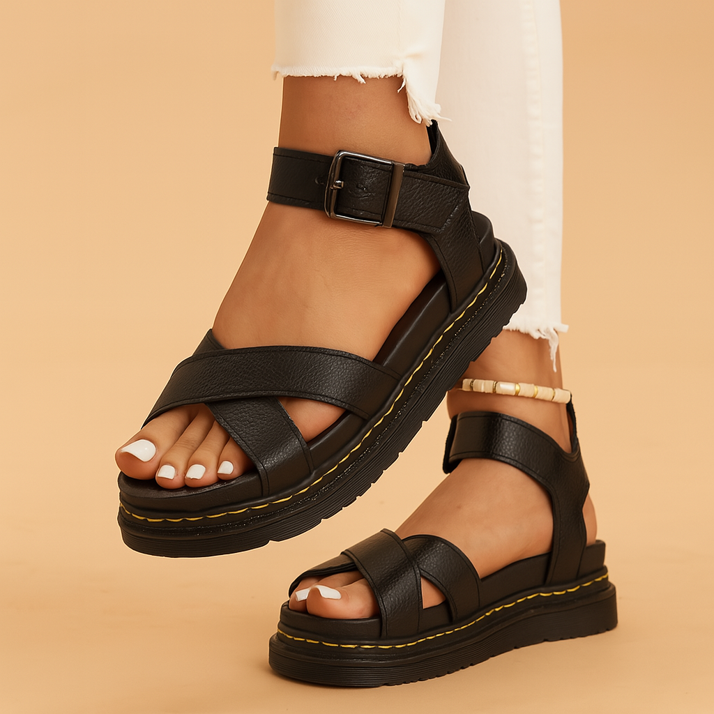 Stylish women's strappy sandals with a comfortable platform sole, perfect for summer outings.