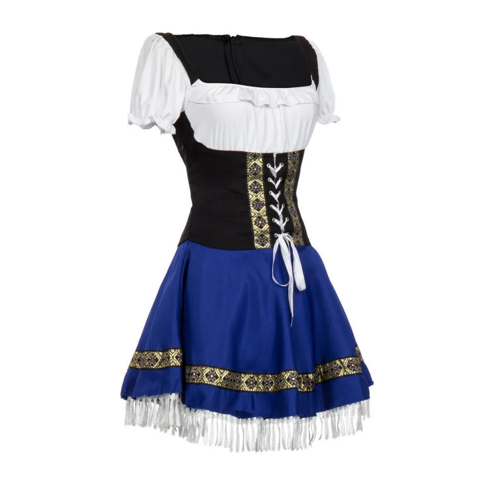 Women's Blue Oktoberfest Costume Dress - Festive Bavarian Style