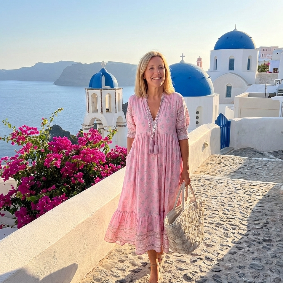 Casual summer midi dress for women, perfect for the beach