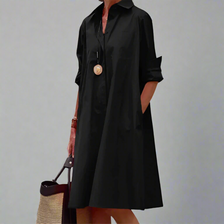 Relaxed fit women's polo dress in a chic design, perfect as a comfortable day dress for ladies' everyday fashion.