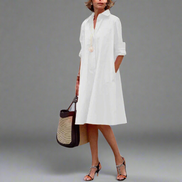 Stylish short sleeve women's polo dress, combining casual comfort with elegant versatile fashion for any occasion.