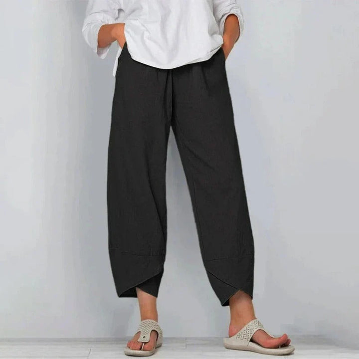 Stylish wide leg trousers for women, perfect for casual summer days.