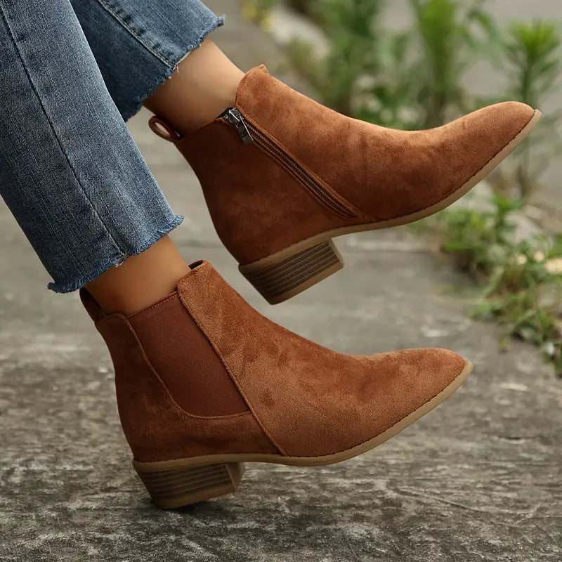 Stylish pointed toe Chelsea boots for women, perfect for everyday casual and fashion wear.