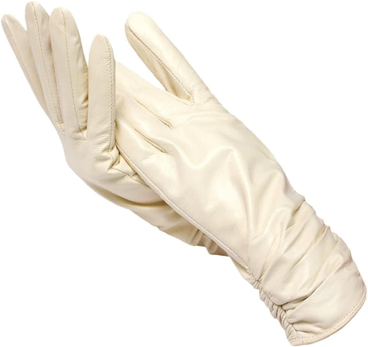 Stylish ladies' leather gloves, offering both fashion and essential warmth.