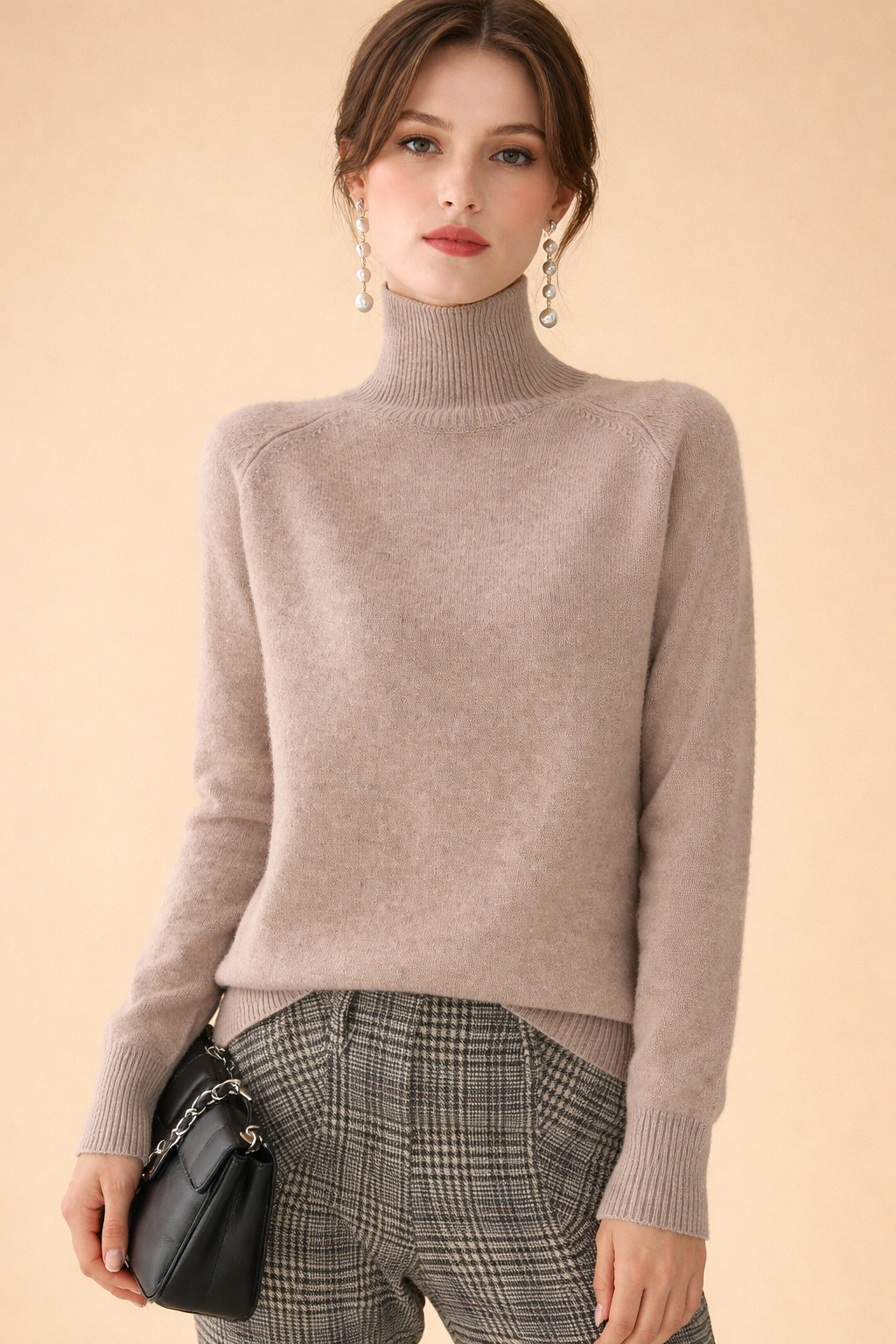 The ultimate comfort and style in a women's classic turtleneck sweater.