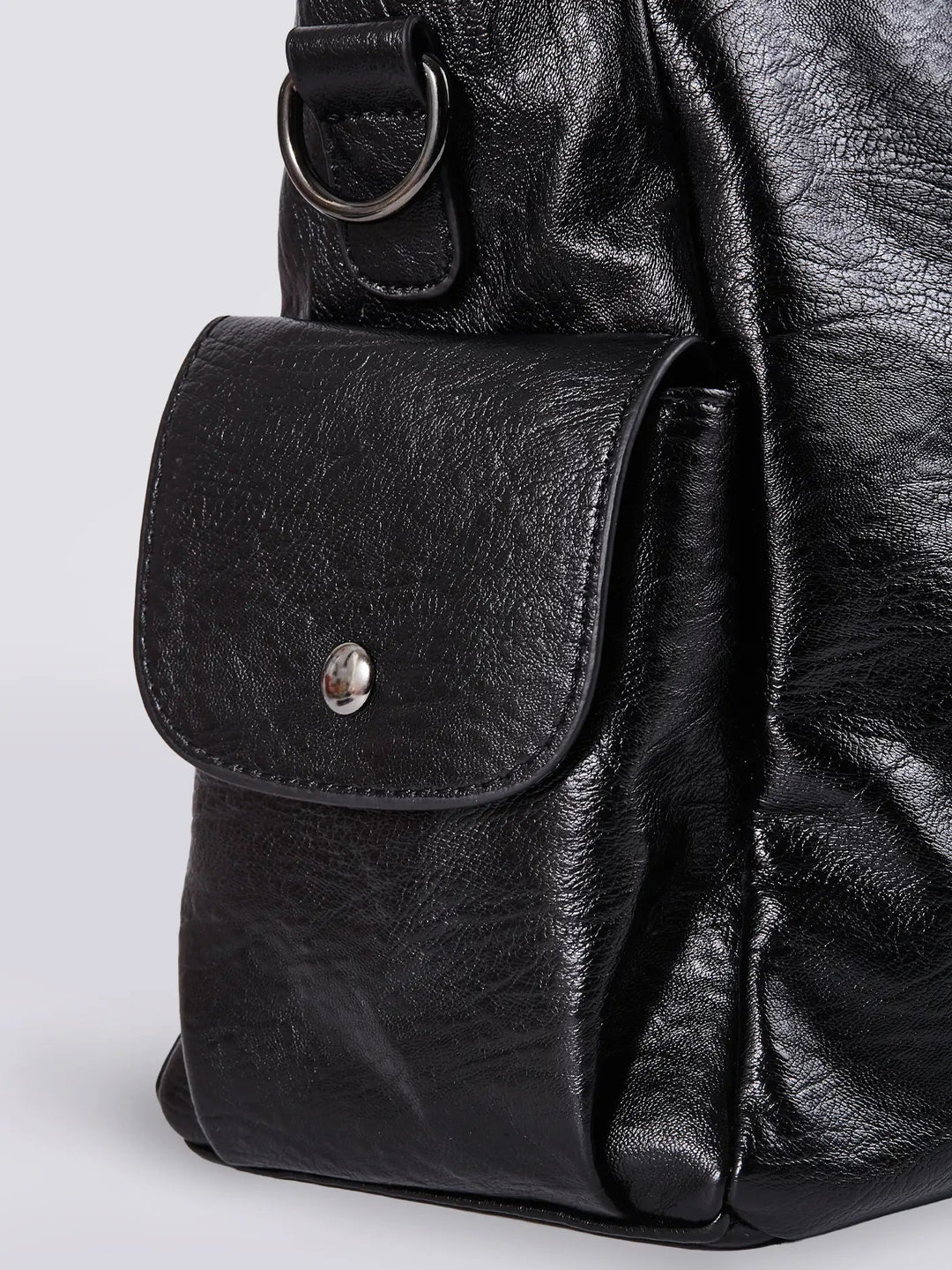 Durable dark brown leather work bag with convenient multi-pocket design