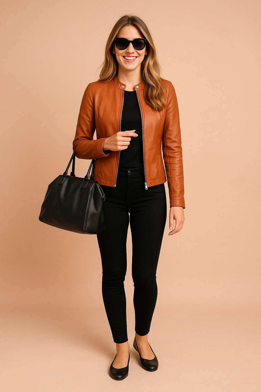 Close-up of the jacket's collar on this elegant women's outerwear.