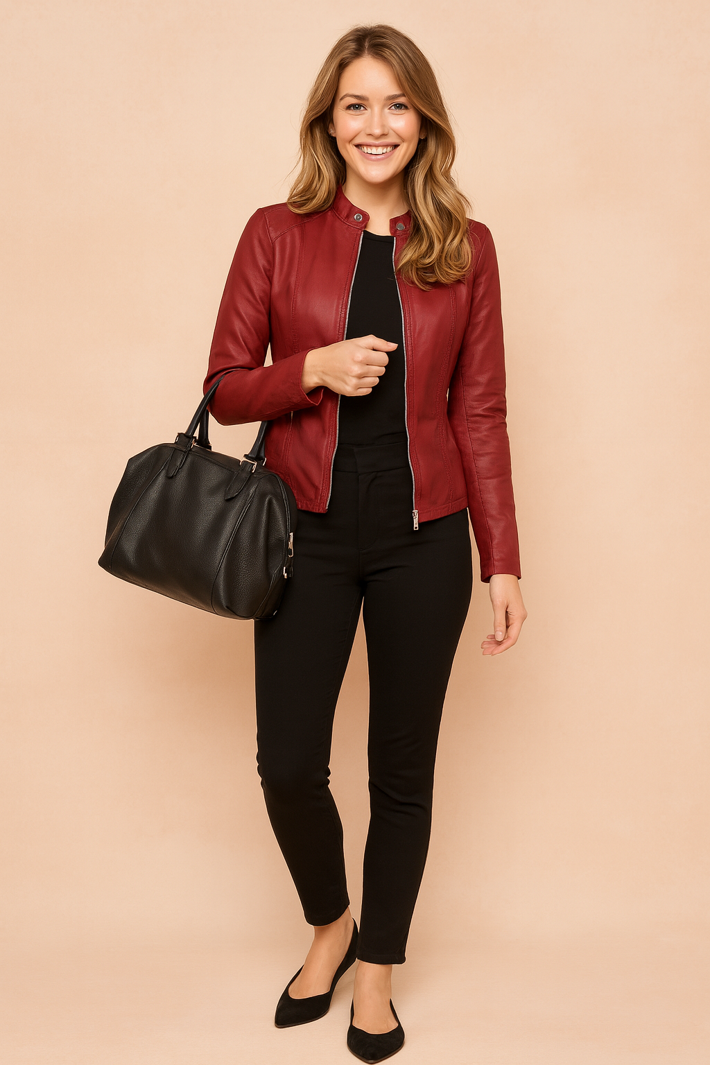 Women's minimalist jacket with a sleek silhouette, ideal for formal wear.