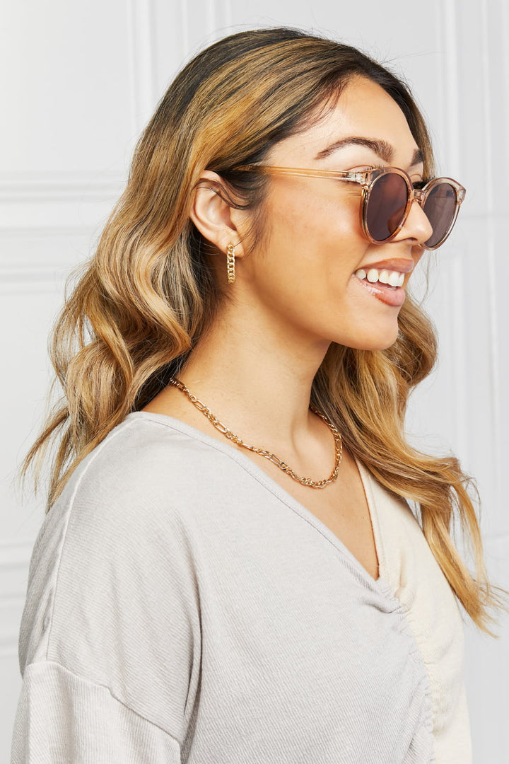 Women's trendy round sunglasses, UV400 rated for eye safety