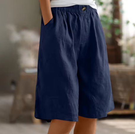 Women's loungewear shorts made from breathable, soft material.