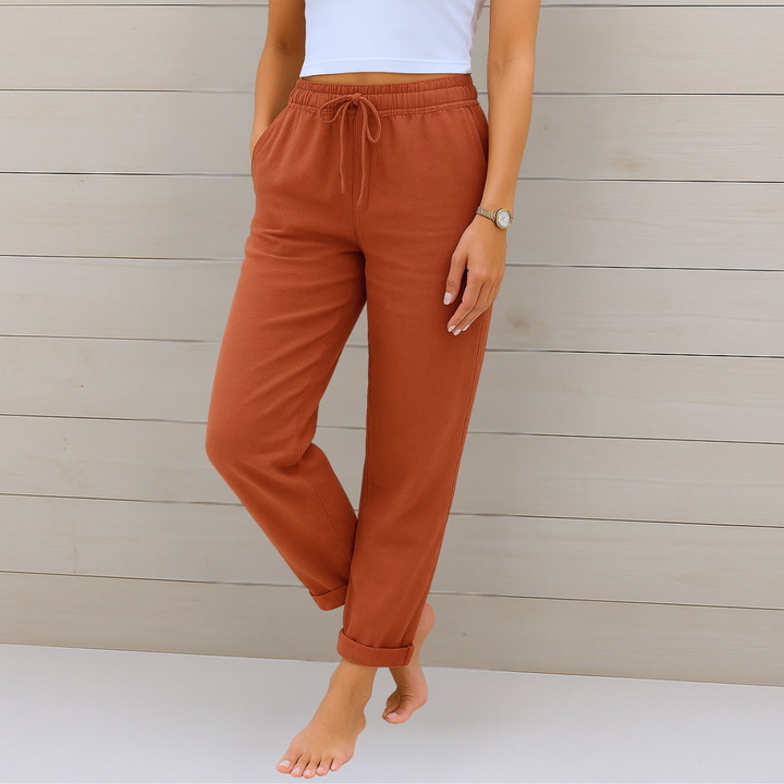 Versatile women's black elastic waist pants, perfect for transitioning from work to casual wear with ease.