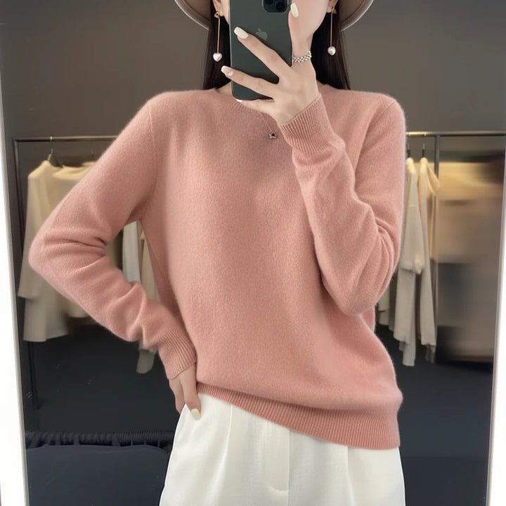 Soft warm women's crewneck pullover sweater. Perfect for everyday warmth & cozy winter fashion.