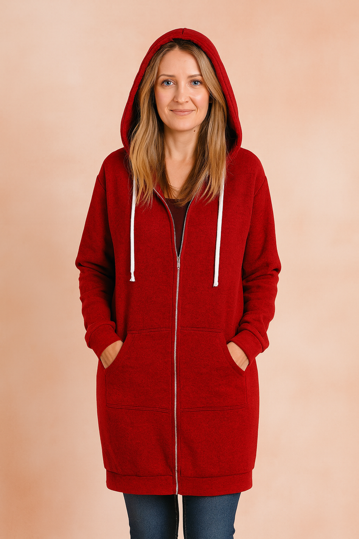 Women's long elegant sweater, a cozy essential for fall and winter outfits.