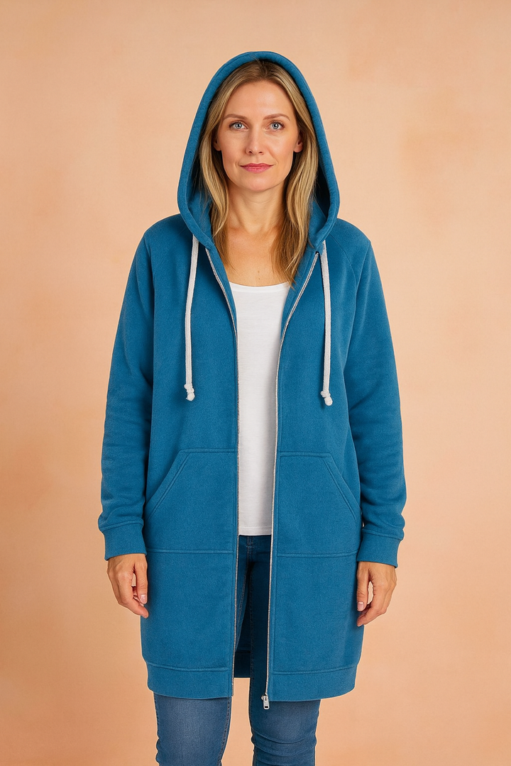 Women's elegant long tunic sweater. Ideal for fall & winter fashion.