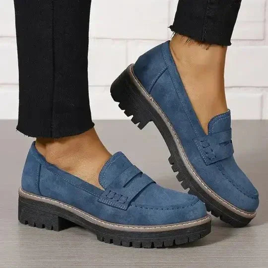 Stylish women's CozyStride chunky loafers, designed for ultimate comfort and fashion-forward everyday wear.