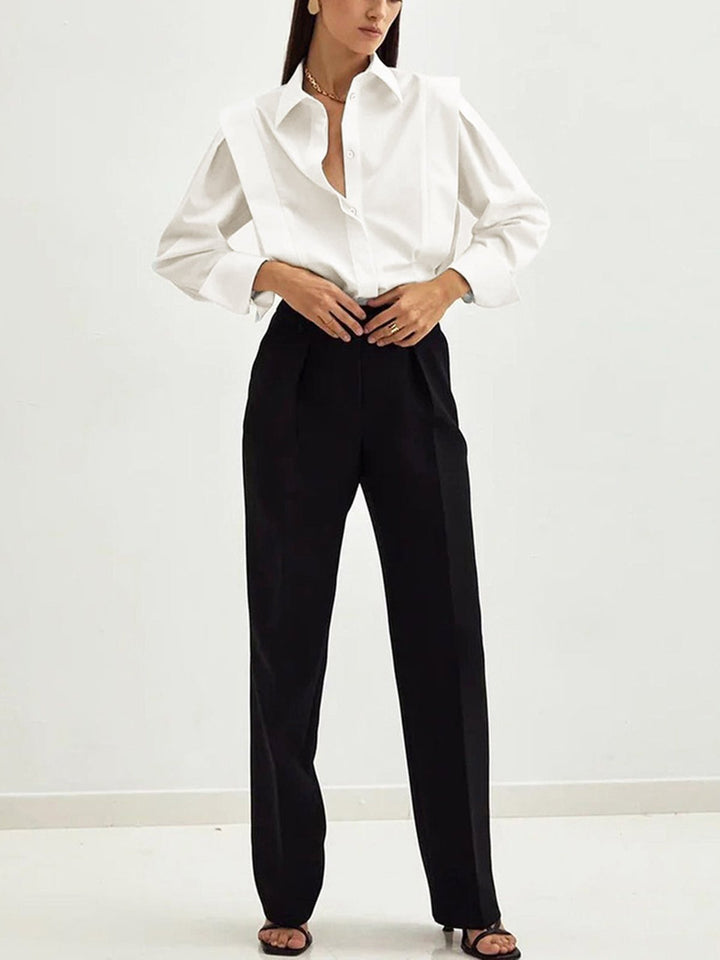Classic women's crisp shirt, a must-have versatile button-down top.