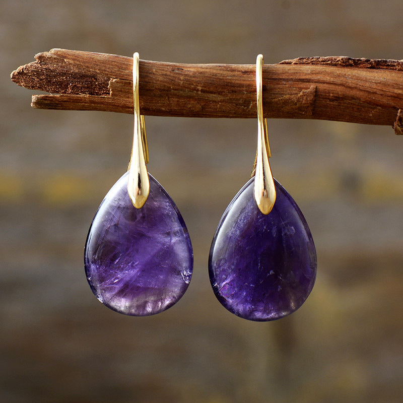 Women's crystal teardrop dangle earrings with gold plating