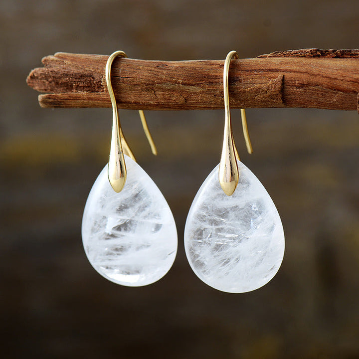 Artisanal gold plated crystal earrings, perfect everyday jewelry