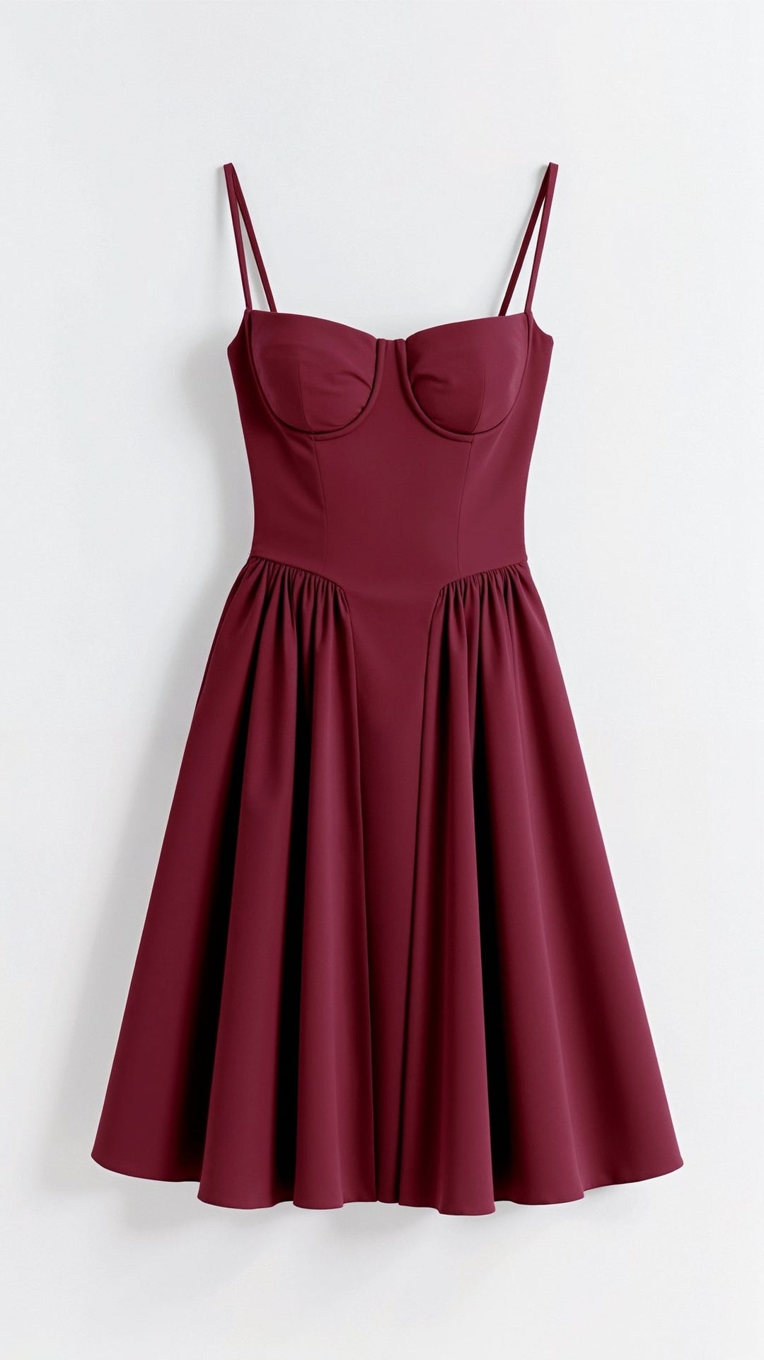Close-up of corset bodice on elegant women's cocktail midi dress