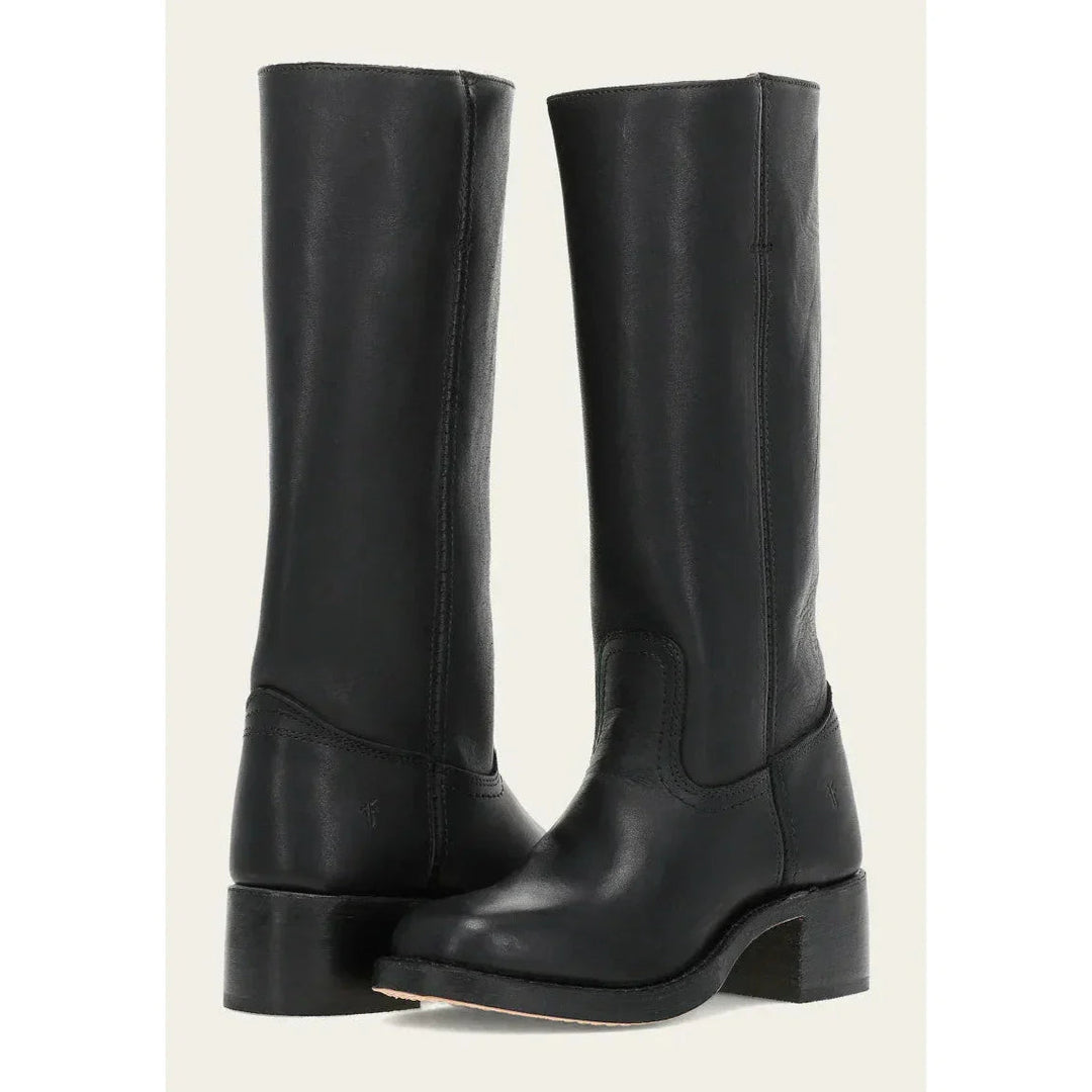 Stylish women's black tall cowboy boots, perfect for any occasion