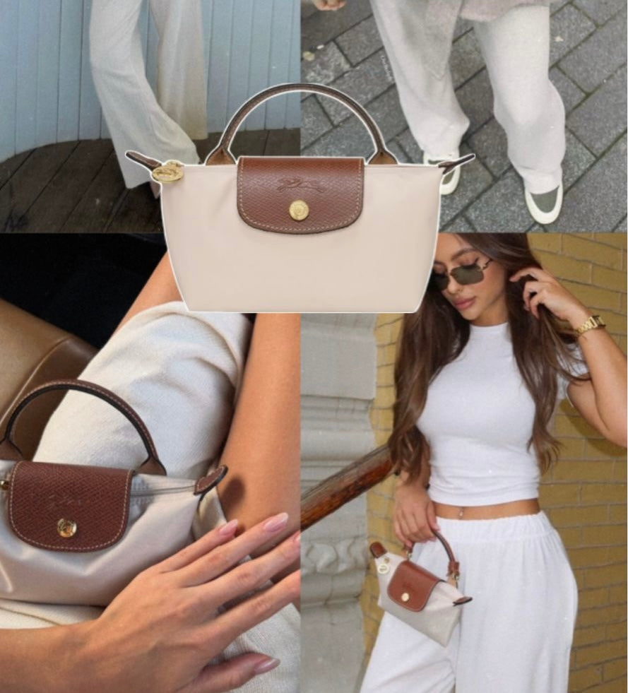 Close-up of the Elan mini bag, showcasing its elegant design and chain strap.