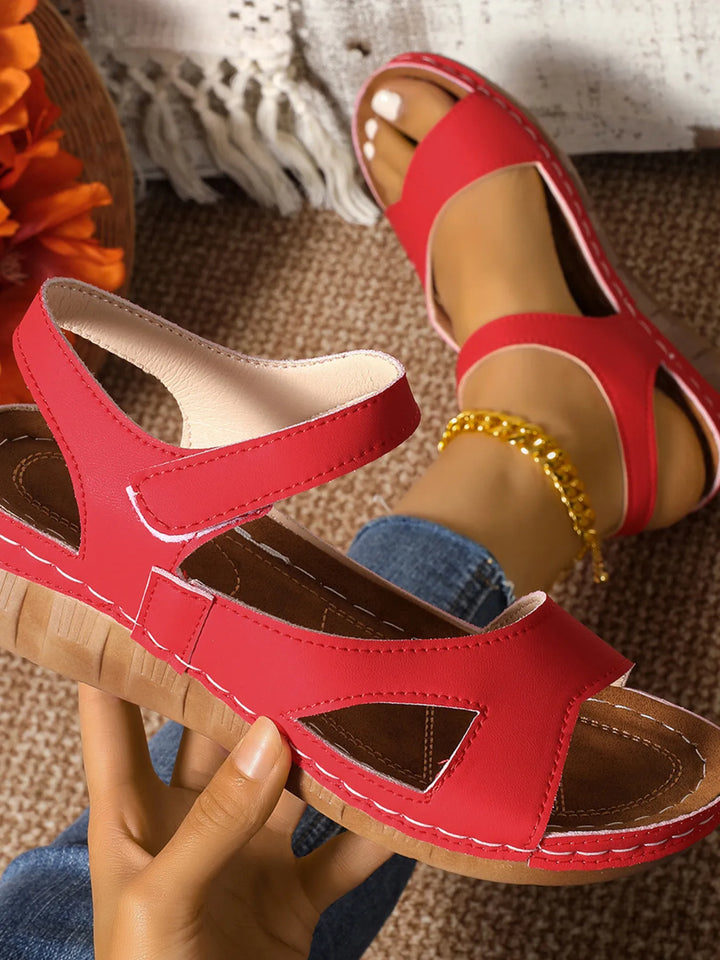 Lightweight and comfortable women's summer wedge sandals with ankle strap
