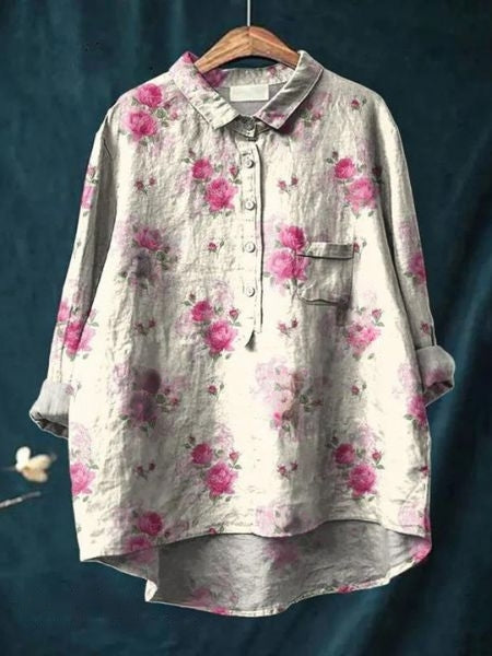 Elegant casual blouse for women, designed with a flattering flowy silhouette.