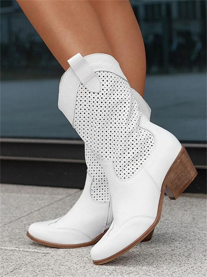 Women's elegant heeled cowgirl boots in modern western style