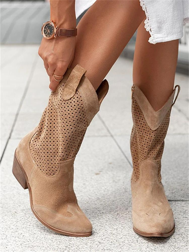 Designer-inspired heeled cowgirl boots for a stylish look