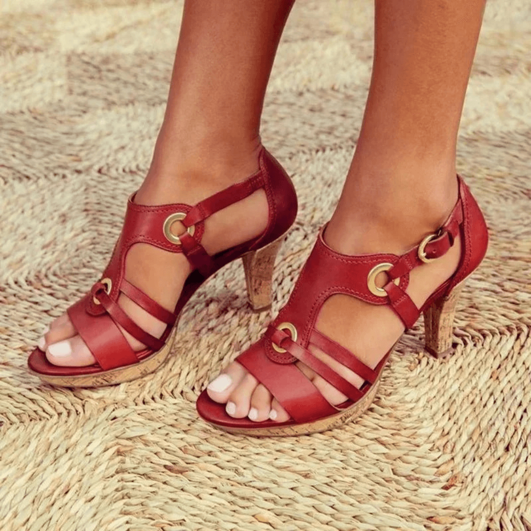 Women's elegant heeled sandals, designed for all-day comfort, perfect for dressy or everyday stylish wear.