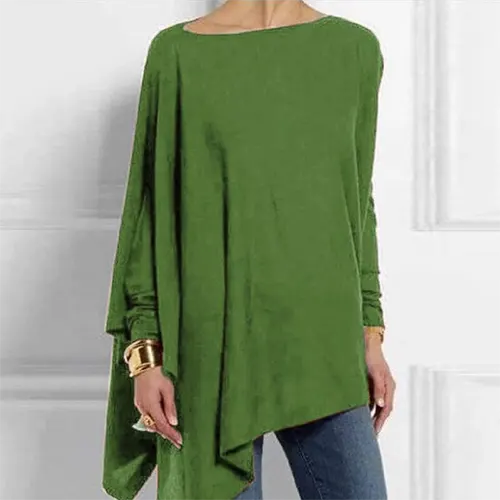 Versatile women's long sleeve top, elegant design suitable for casual or dressy occasions.