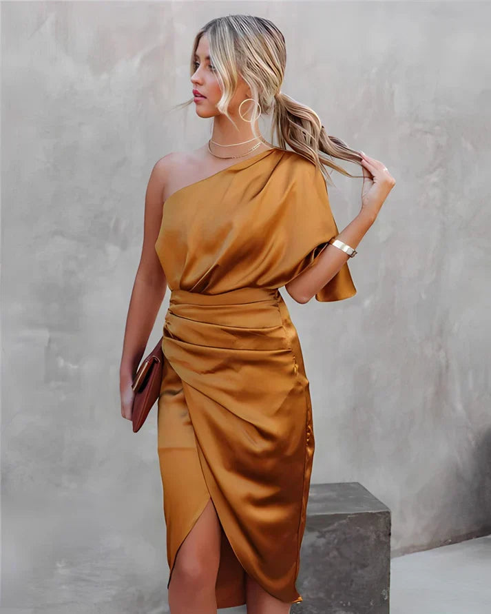 Seraphina elegant silk evening dress for women, ideal for special occasions & parties.