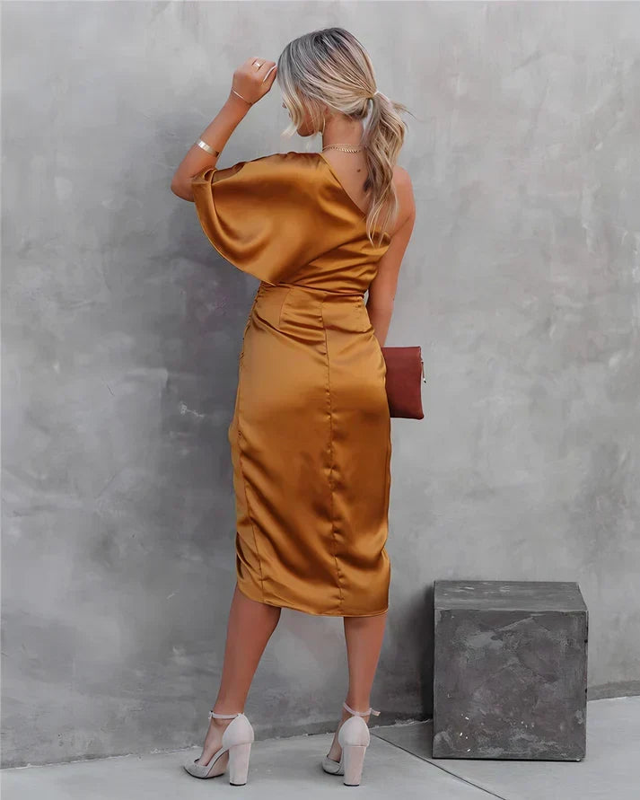 Beautiful Seraphina women's silk gown, classic elegant formal wear for special nights.