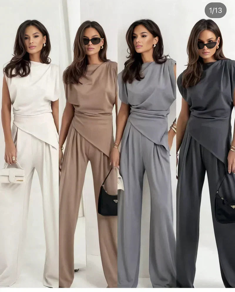 Chic bottoms from a women's matching set, perfect for versatile, casual chic outfits.