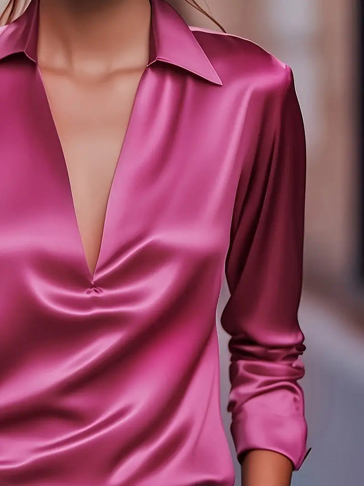 Versatile women's elegant V-neck top, perfect for both professional and relaxed fashion.