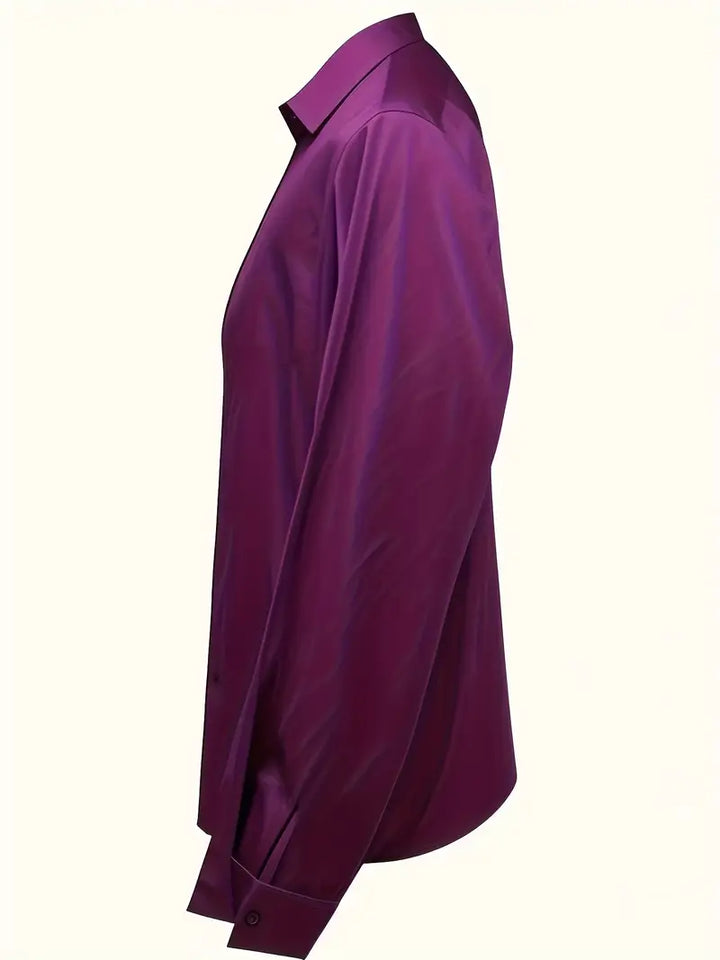 Flowy women's V-neck blouse, a comfortable top for elegant casual wear and office attire.