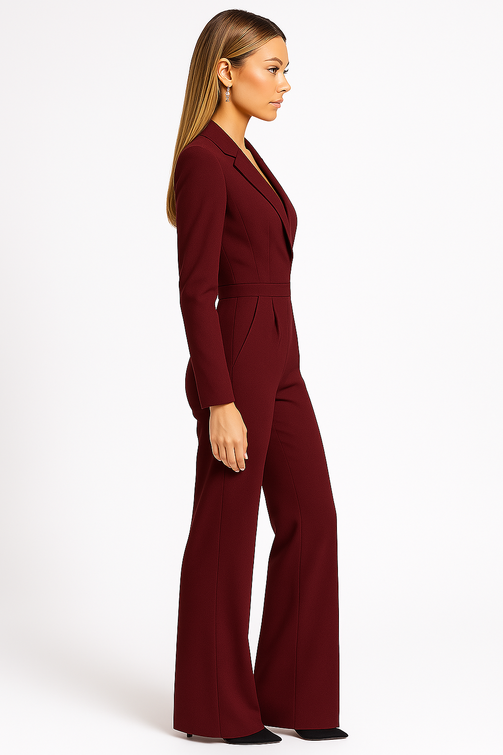 Statement piece: women's wide-leg jumpsuit with a flattering V-neck, ideal for formal events.