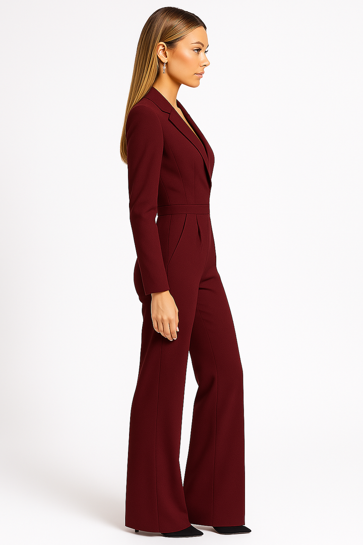 Statement piece: women's wide-leg jumpsuit with a flattering V-neck, ideal for formal events.