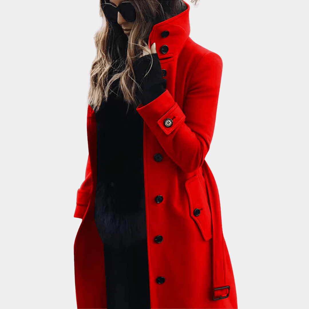 Warm and fashionable women's trench coat, perfect for cold weather