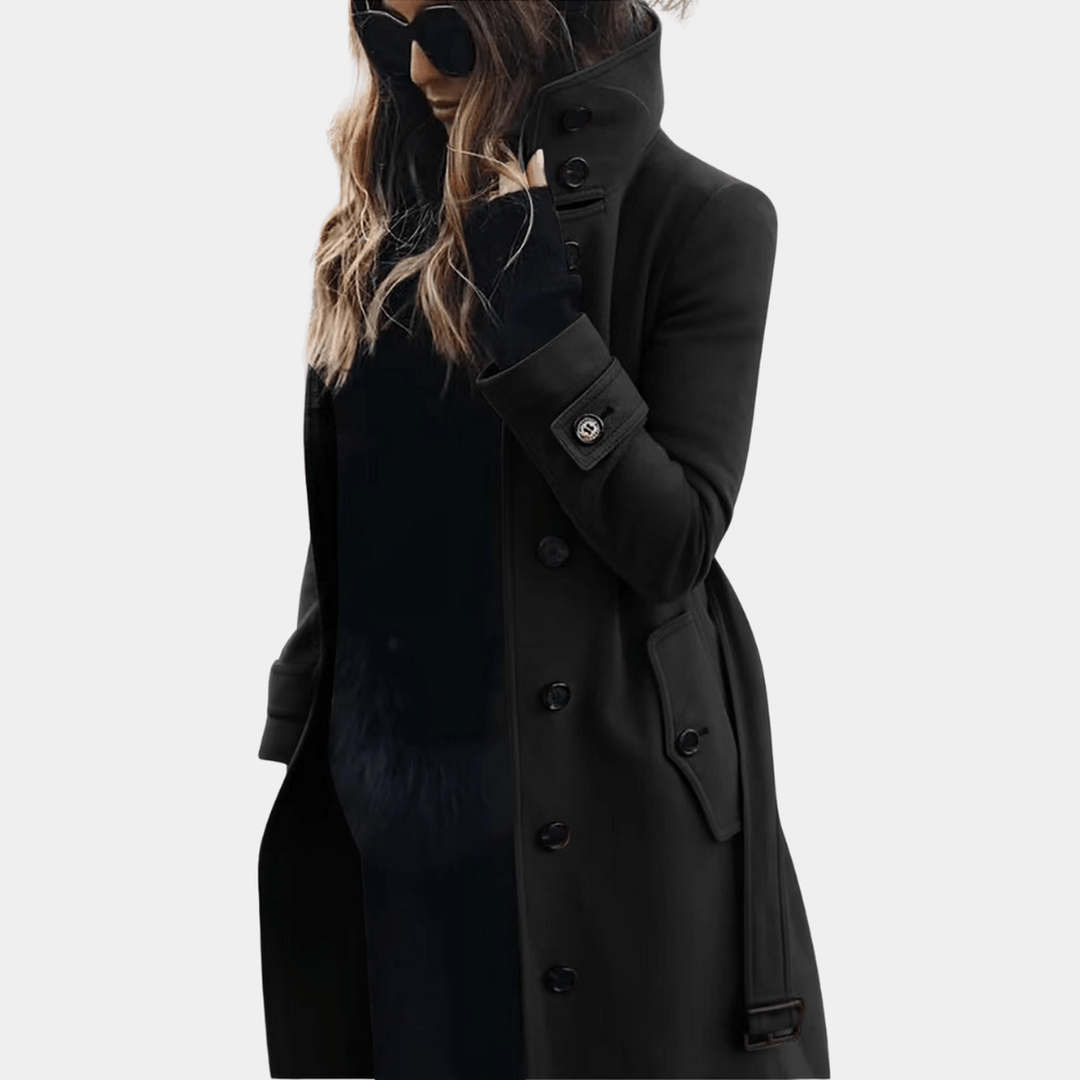 Chic wool blend trench coat for women, a timeless outerwear piece