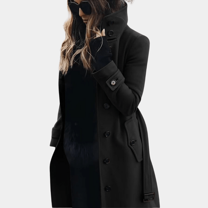 Chic wool blend trench coat for women, a timeless outerwear piece