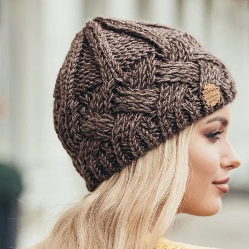 Warm winter hat for women, Elena style, wool blend.