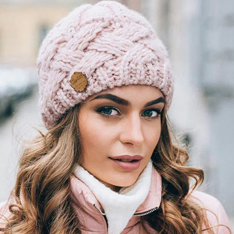 Elena style women's hat, soft cotton blend for warmth.