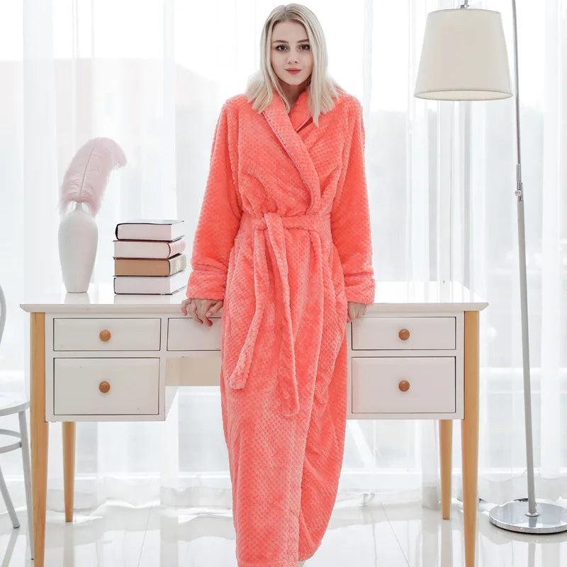 Women's Evi plush bathrobe in navy blue, featuring a plush shawl collar for ultimate comfort.