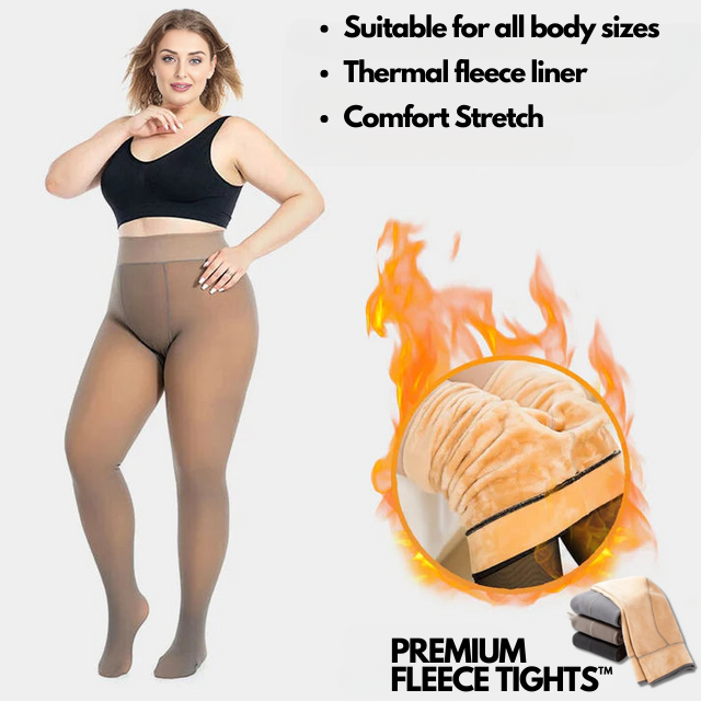 High waist fleece tights for women, perfect for winter warmth