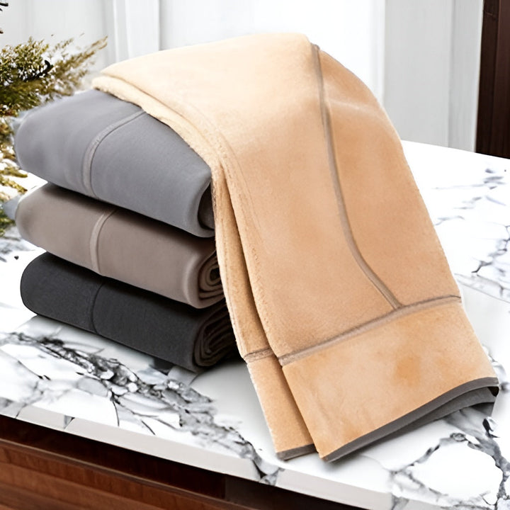 Comfortable high waist fleece tights for everyday cozy legwear